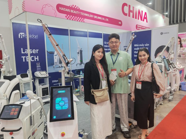Haidari Beauty at CosmoBeaute Vietnam showcasing aesthetic devices