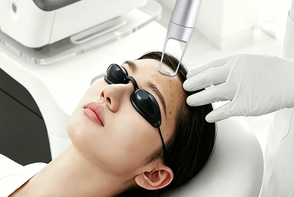 co2 fractional laser facial skin resurfacing treatment