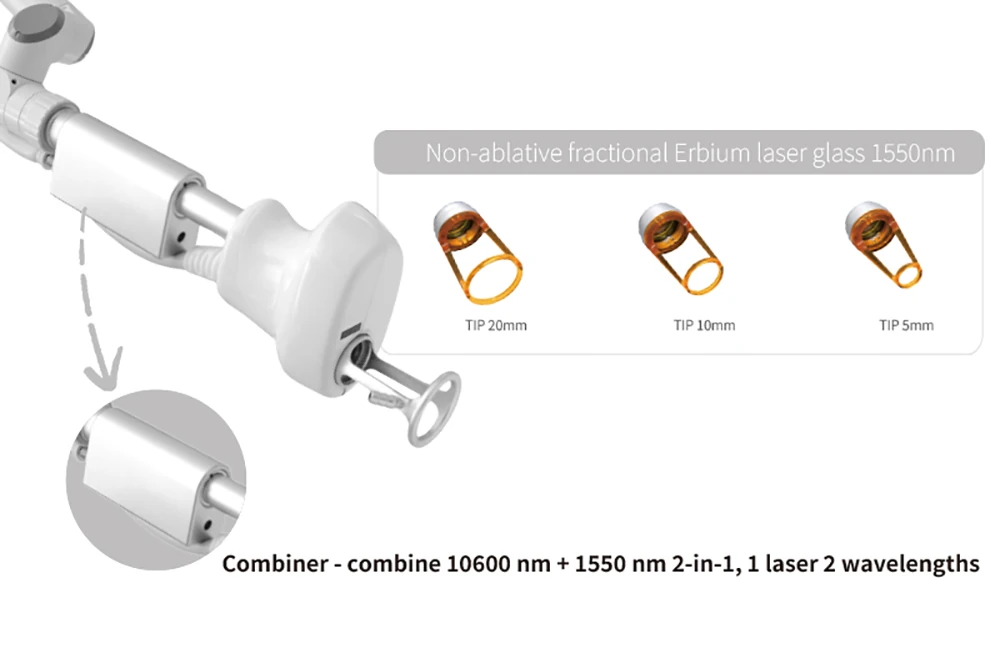 haifrax dual co2 laser fractional tips and combiner